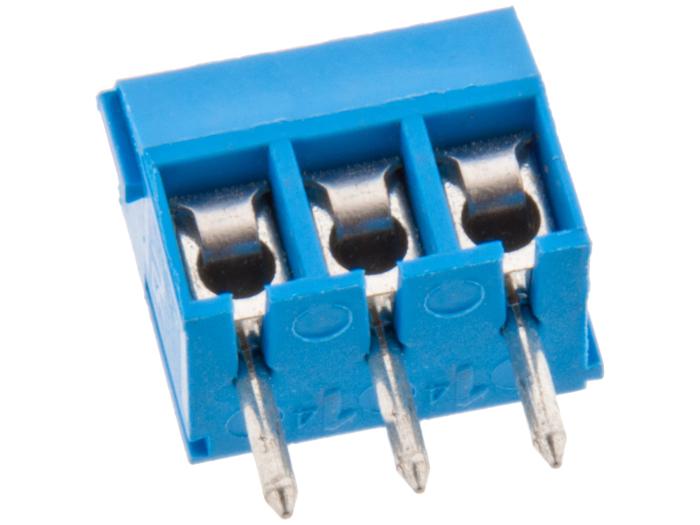 Screw terminal 3.5mm 3-pole blue 300VAC 15A @ electrokit (3 of 3)