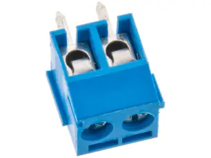 Skruvplint 3.5mm 2-pol bl&aring; 300VAC 15A @ electrokit