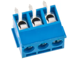 Skruvplint 3.5mm 3-pol bl&aring; 300VAC 15A @ electrokit