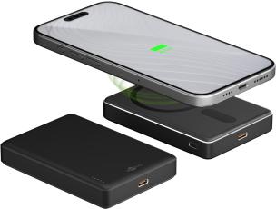 Power bank 10000 mAh USB-C PD magnetic wireless charging @ electrokit