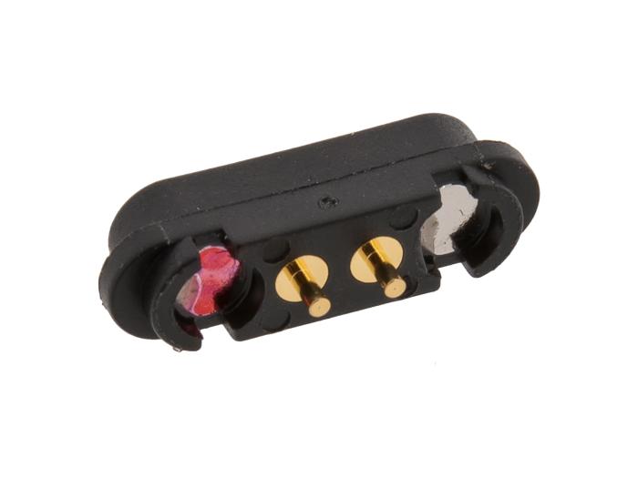 2-pol hane magnetisk pogo-pin-kontakt fjädrande @ electrokit (2 av 2)