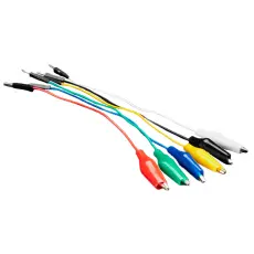 Testsladdar med krokodilkl&auml;mmor och stift 15cm - 6-pack @ electrokit