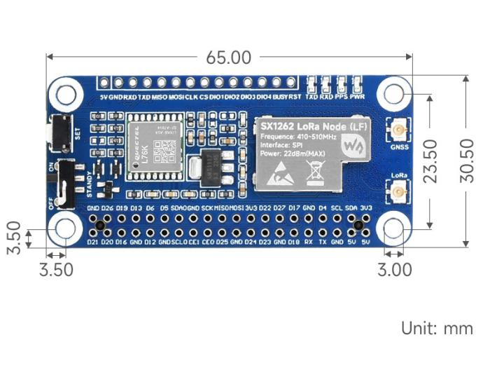 LoRaWAN 433MHz HAT för Raspberry Pi @ electrokit (7 av 7)
