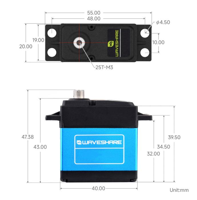 Digital servo 20kg 0.15s metal, high torque @ electrokit (8 of 8)