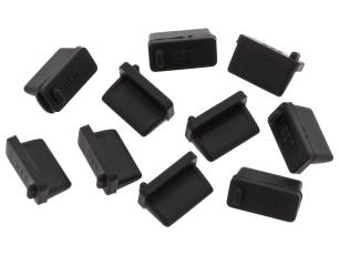 Dust cover USB-A black 10-pack @ electrokit