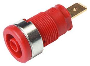 Labbjack chassi &oslash;4mm s&auml;kerhetstyp r&ouml;d @ electrokit