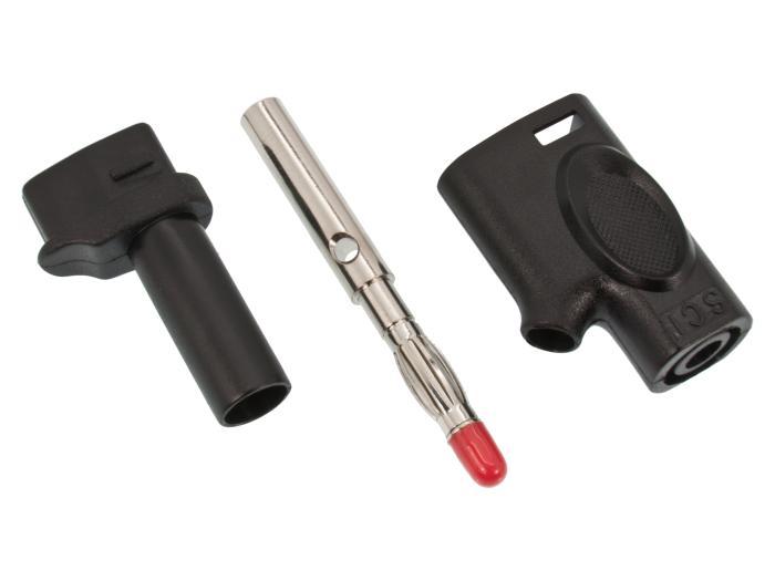 Banankontakt 4mm hane isolerad stackbar svart @ electrokit (2 av 2)