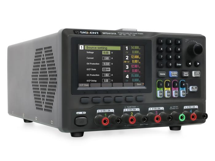 Labbaggregat 4-kan 15V/12V 1.5A/10A 285W Siglent SPD4121X @ electrokit (2 av 6)
