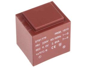 Transformer PCB 2.8VA 1 x 9V / 1 x 310mA @ electrokit