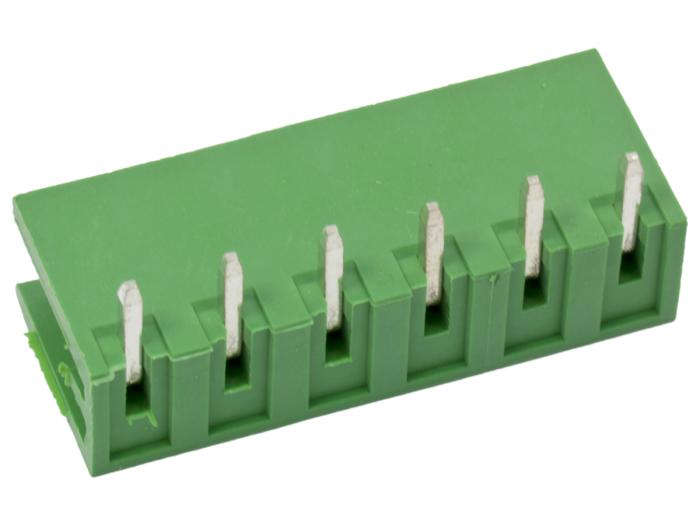 PCB angled male pin header 5.08mm 6-pin 300V 10A @ electrokit (2 of 2)