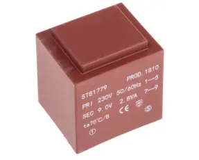 Transformator PCB 2.8VA 1 x 9V / 1x 310mA @ electrokit