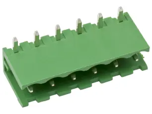 PCB stiftlist hane vinklad 5.08mm 6-pin 300V 10A @ electrokit