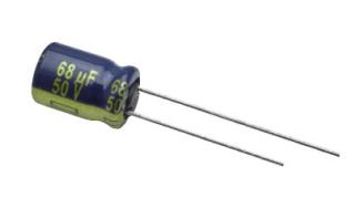 Electrolytic capacitor 68uF 63V 105C &oslash;8x11.5mm @ electrokit