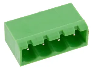 PCB stiftlist hane rak 5.08mm 4-pin 300V 10A @ electrokit