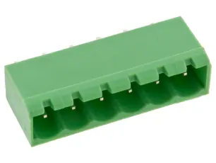 PCB stiftlist hane rak 5.08mm 6-pin 300V 10A @ electrokit