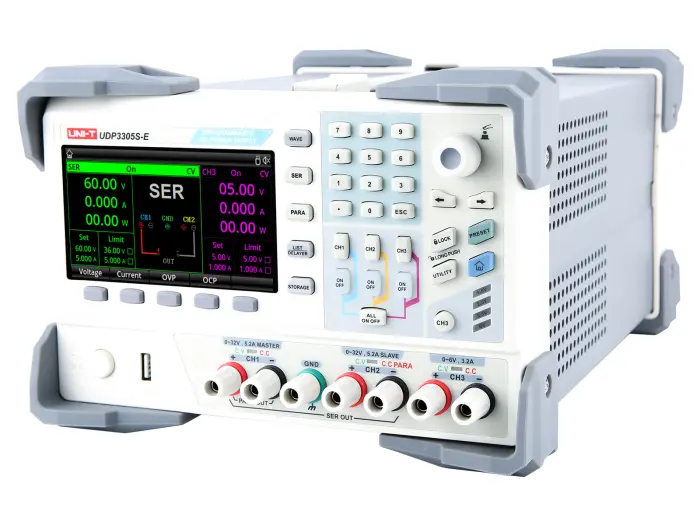 Lab power supply 4-channel 0-30V 0-5A 328W Uni-T UDP3305S-E @ electrokit (2 of 3)