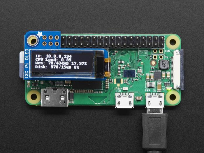 Adafruit PiOLED 128x32 monokrom OLED för Raspberry Pi @ electrokit (3 av 3)