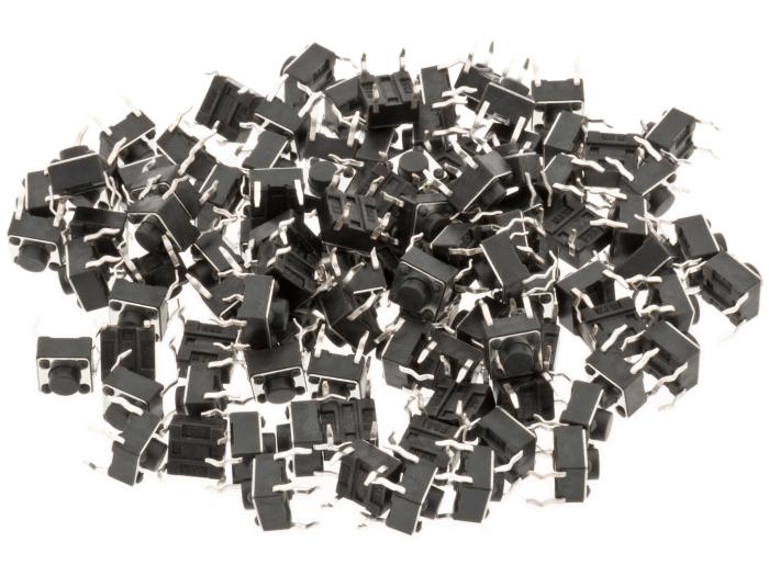 Taktila omkopplare PCB 6x6x4.8mm - 100-pack @ electrokit (1 av 2)