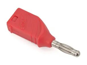 Banankontakt 4mm hane stackbar röd @ electrokit