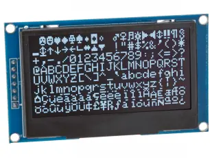 LCD OLED 2.42" 128x64px SPI/I2C vit @ electrokit