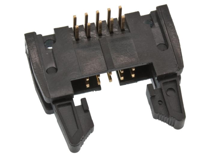 IDC hane PCB 10-pol med utkastare vinklad 2.54mm @ electrokit (1 av 2)