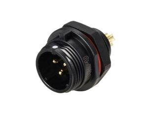 Waterproof connector 3-pole male chassis IP68 250VAC @ electrokit