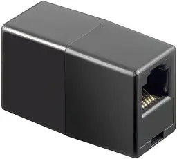 RJ12 modularadapter svart rak @ electrokit