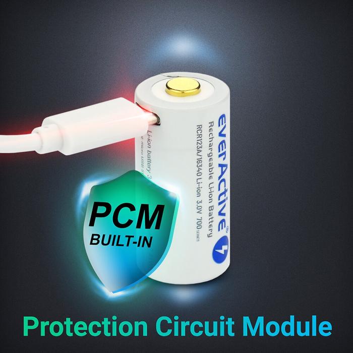 Batteri Li-Ion CR123A 3V 700mAh inbyggd USB-laddare @ electrokit (6 av 6)