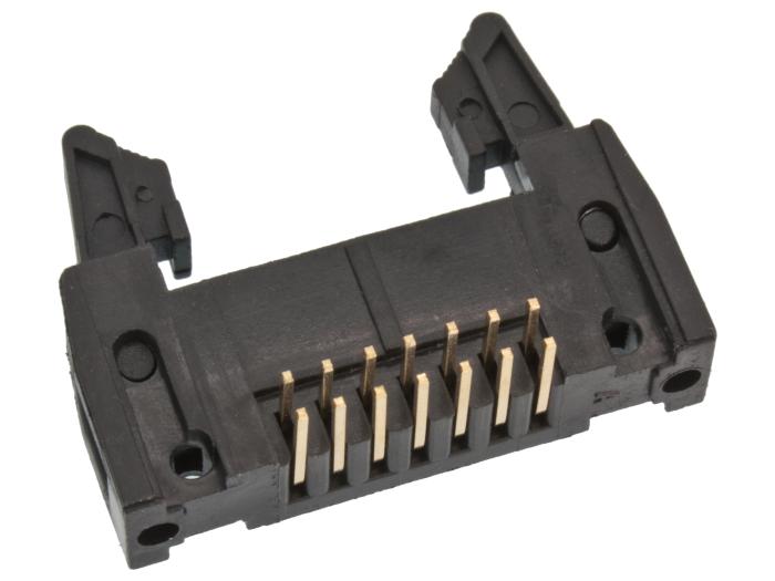 IDC hane PCB 14-pol med utkastare vinklad 2.54mm @ electrokit (2 av 2)