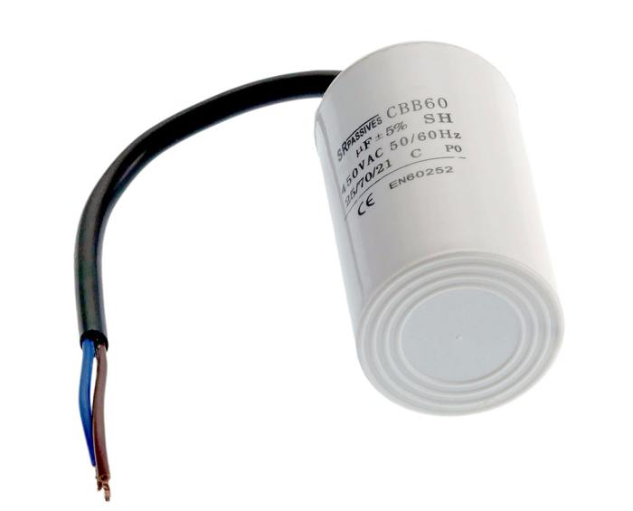 Motorkondensator 4uF 450VAC med kabel @ electrokit (1 av 1)