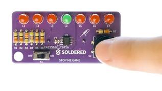 Reaktionsspel Stop Me med mikrokontroller - byggsats @ electrokit