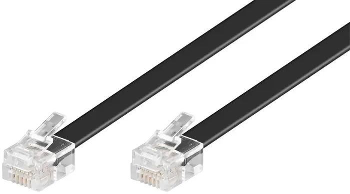 RJ12 modular signal- och telekabel 15m svart @ electrokit (1 av 1)