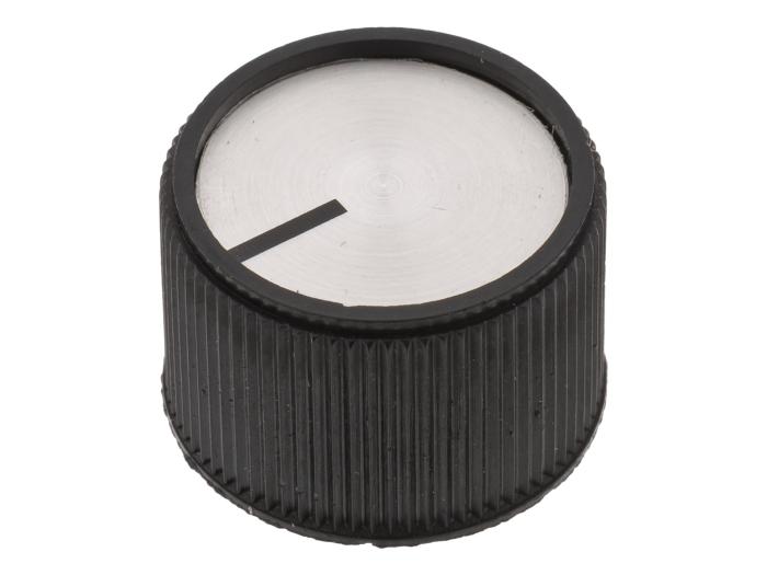 Ratt svart plast/aluminium ø24.3x16mm stoppskruv @ electrokit (1 av 2)
