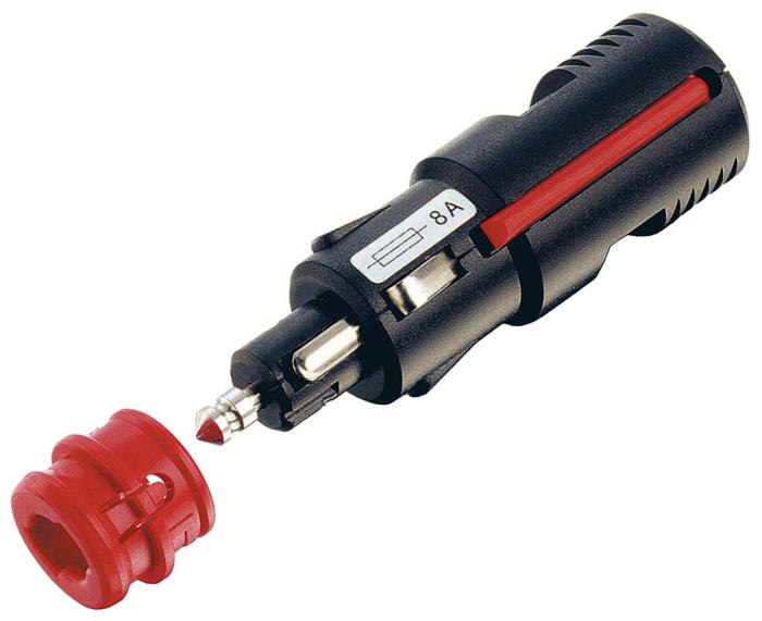 12V kontakt cigg/DIN 8A säkring - skruvavlastning @ electrokit (1 av 3)