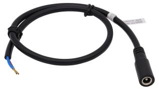 DC cable 2.5/5.5mm male to open end 0.5m black @ electrokit