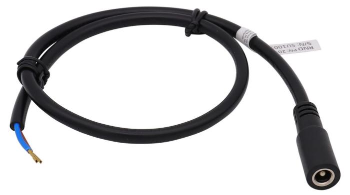 DC cable 2.5/5.5mm male to open end 0.5m black @ electrokit (1 of 1)