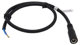 DC-kabel 2.5/5.5mm hona till open end 0.5m svart @ electrokit