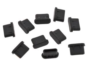 Dust cover USB-C black 10-pack @ electrokit
