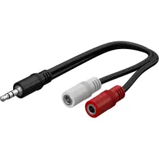 AUX-adapter 3.5mm stereo till 2x 3.5mm mono @ electrokit