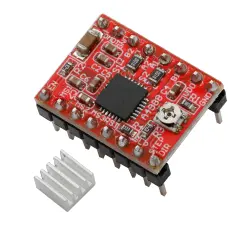Stepper motor driver carrier A4988 with heat sink and headers @ electrokit