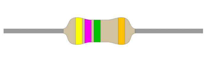 Resistor carbon film 0.25W 4.7Mohm (4M7) @ electrokit (1 of 1)