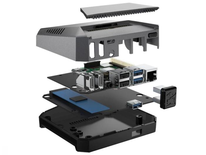 ARGON ONE M2 Inbyggnadslåda för Raspberry Pi 4 (M.2 SSD) @ electrokit (5 av 5)
