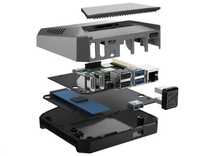 ARGON ONE M2 Inbyggnadslåda för Raspberry Pi 4 (M.2 SSD) @ electrokit (5 av 5)