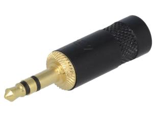 3.5mm male 3-pin stereo metal black @ electrokit