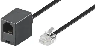 RJ11 modular signal- och telekabel 3m svart förlängning @ electrokit