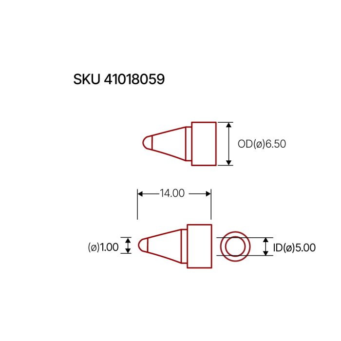 Avlödningsspets N5-6 ø1.0mm @ electrokit (3 av 3)