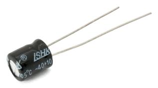 Elektrolytkondensator 10uF 63V 105C &oslash;5x7mm 1000h @ electrokit
