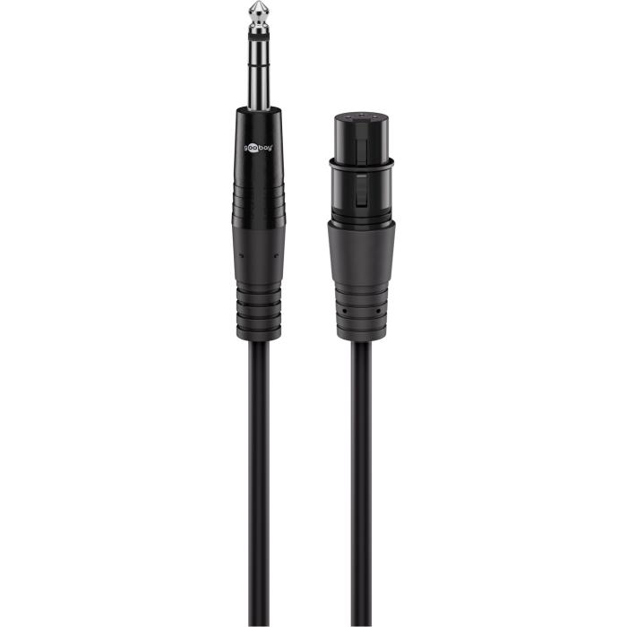 Balanserad kabel XLR hona till 6.3mm TRS hane 2m @ electrokit (3 av 6)