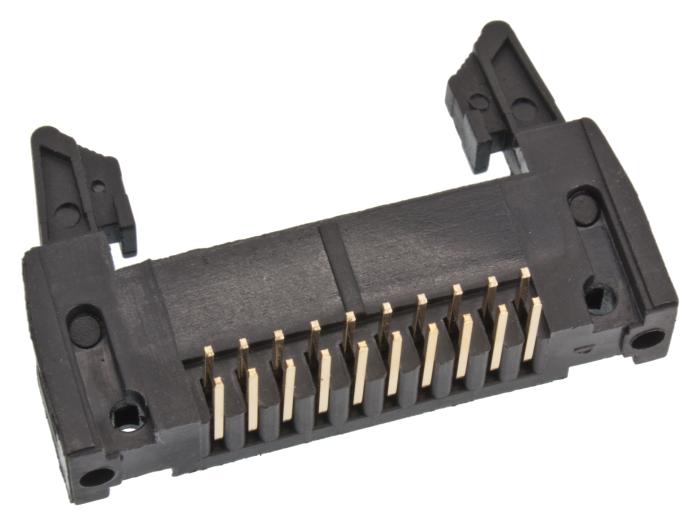 IDC hane PCB 20-pol med utkastare vinklad 2.54mm @ electrokit (2 av 2)