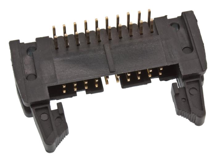 IDC hane PCB 20-pol med utkastare vinklad 2.54mm @ electrokit (1 av 2)